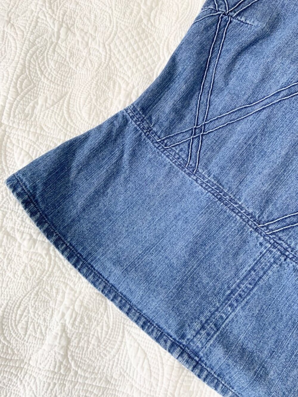 Vintage Sleeveless Denim Top with Side Seam Button Closure / size L-XL - Picture 8 of 11